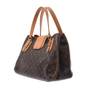 Louis Vuitton Canvas Monogram Greet Handbag Brown